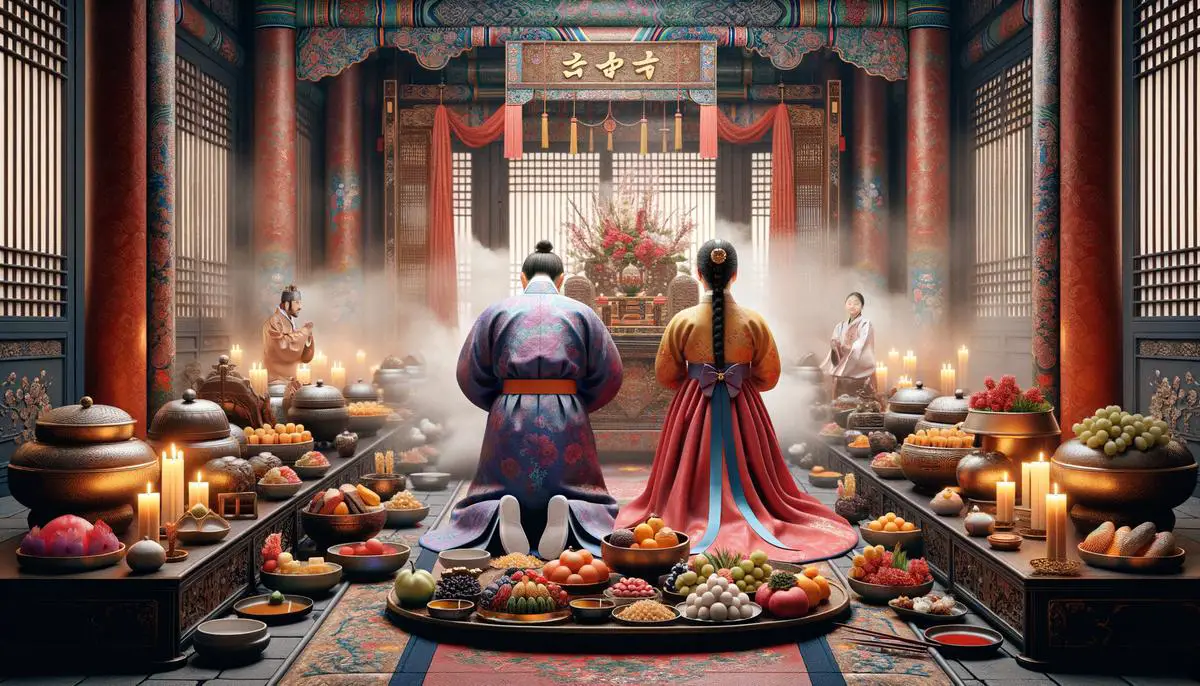 A beautiful and traditional Korean Jesa ceremony to honor the ancestors